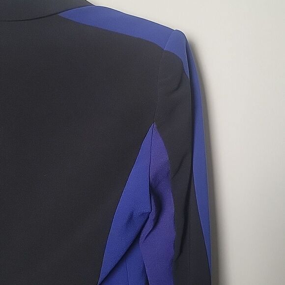 NWT XS BCBG Bowie Blazer Jacket Black Blue Feminine Sexy Fitted Tuxedo Office - Picture 11 of 16